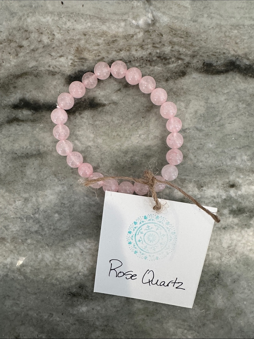 Reiki Infused Rose Quartz Natural Stone Beaded Bracelet